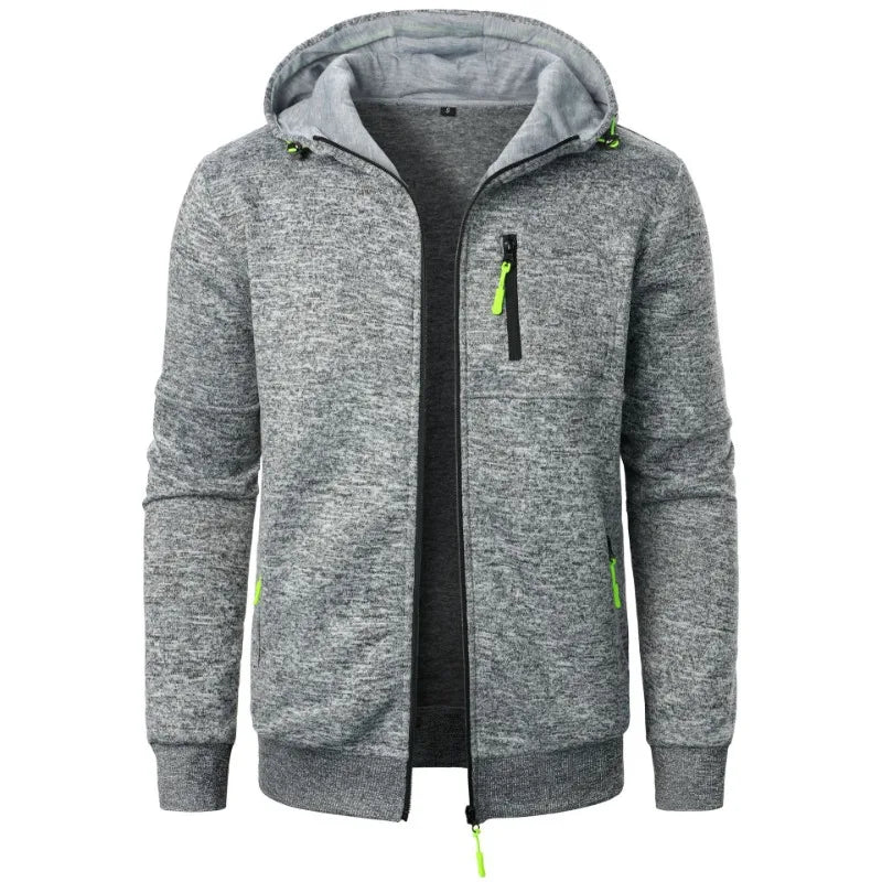 Nueva ropa de calle, sudaderas de manga larga para hombre, cremallera con capucha, chaqueta cálida de invierno de gran tamaño, abrigo, chándal para exteriores para hombre