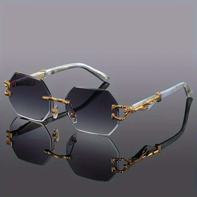 Gafas deportivas con estampado geométrico de leopardo para mujer, montura compuesta ligera y duradera, gafas de moda urbana