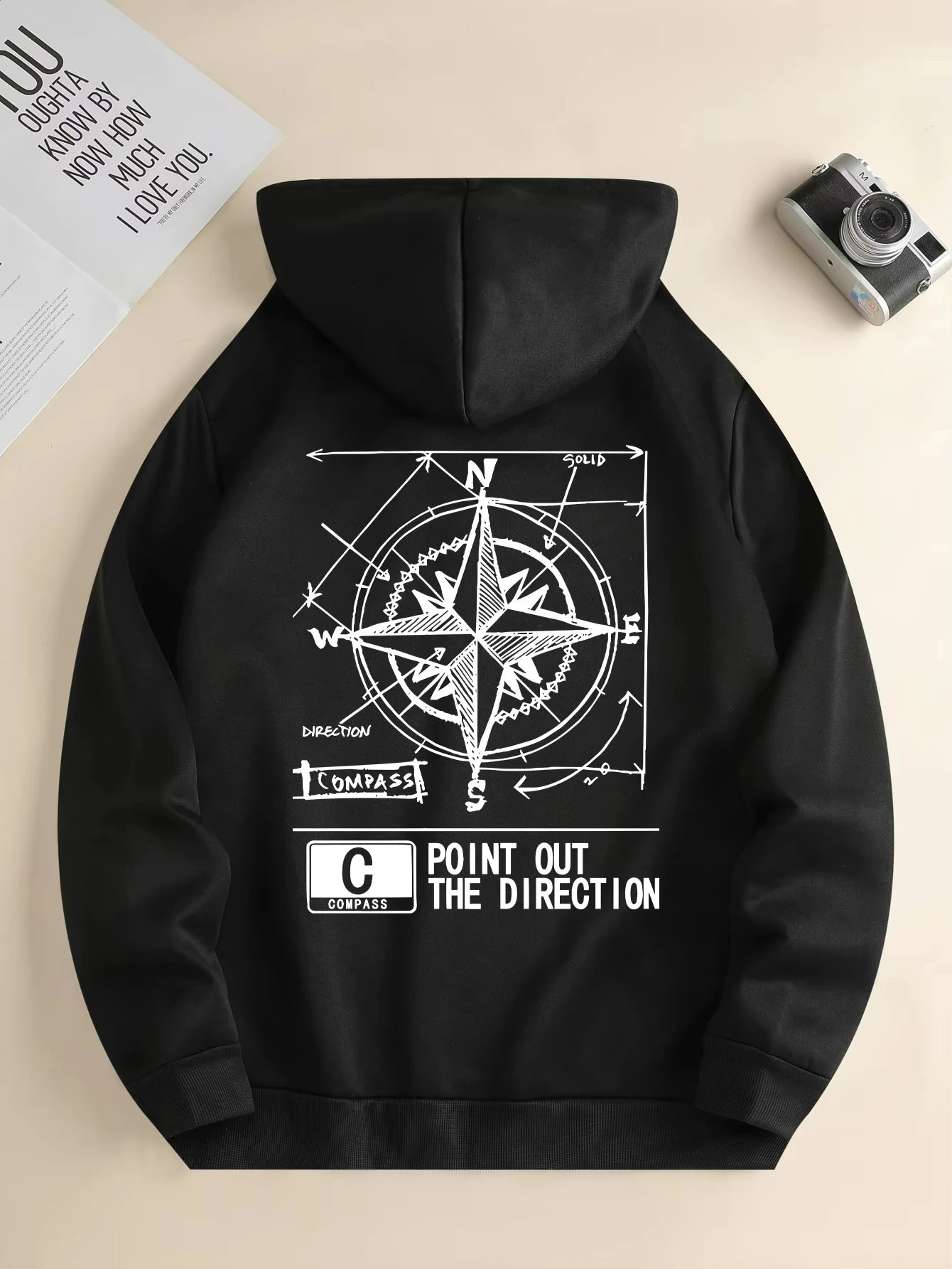 sudadera con capucha de moda para hombre, sudadera informal con capucha, estampado geométrico, bolsillo frontal de canguro, chaqueta para hombre