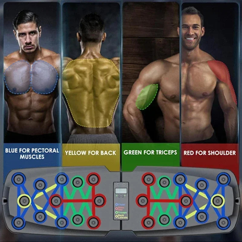 Tabla de flexiones con conteo automático inteligente, soporte plegable para flexiones múltiples con sensor corporal para fortalecer los músculos centrales y mantener la estabilidad en casa.