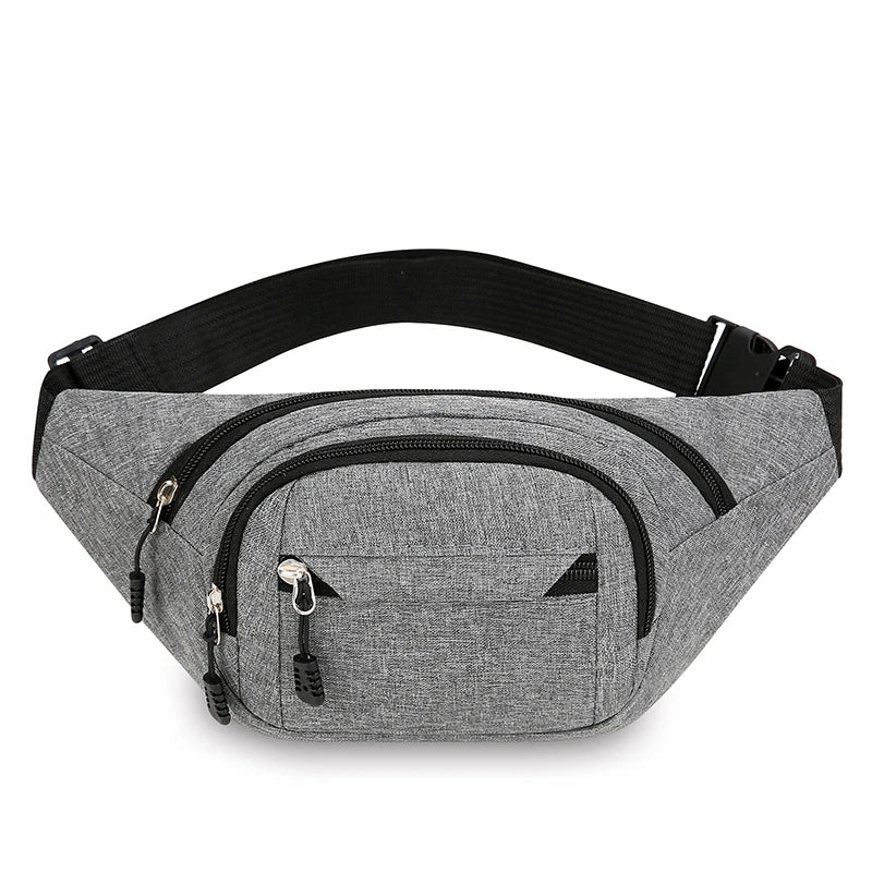 Riñonera impermeable de lona para hombre, estilo coreano, para deportes al aire libre, bandolera tipo banana