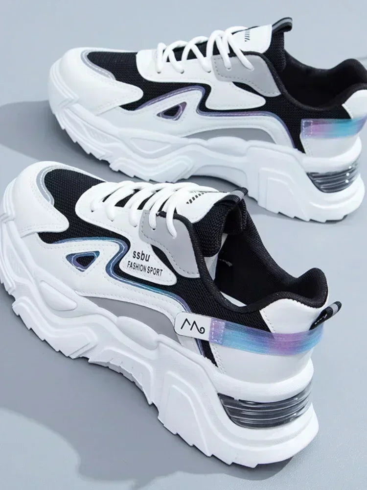 Zapatillas deportivas para mujer, zapatos planos con plataforma
