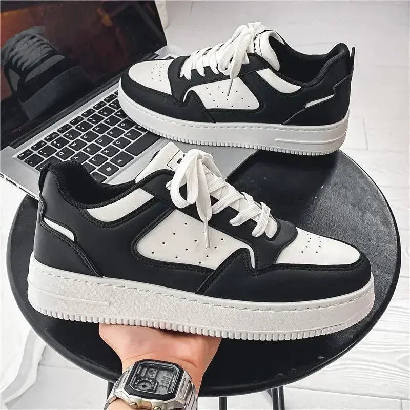 Zapatos de plataforma aireadores para hombre, de moda, a juego, con plataforma blanca, deportivos, informales, de moda