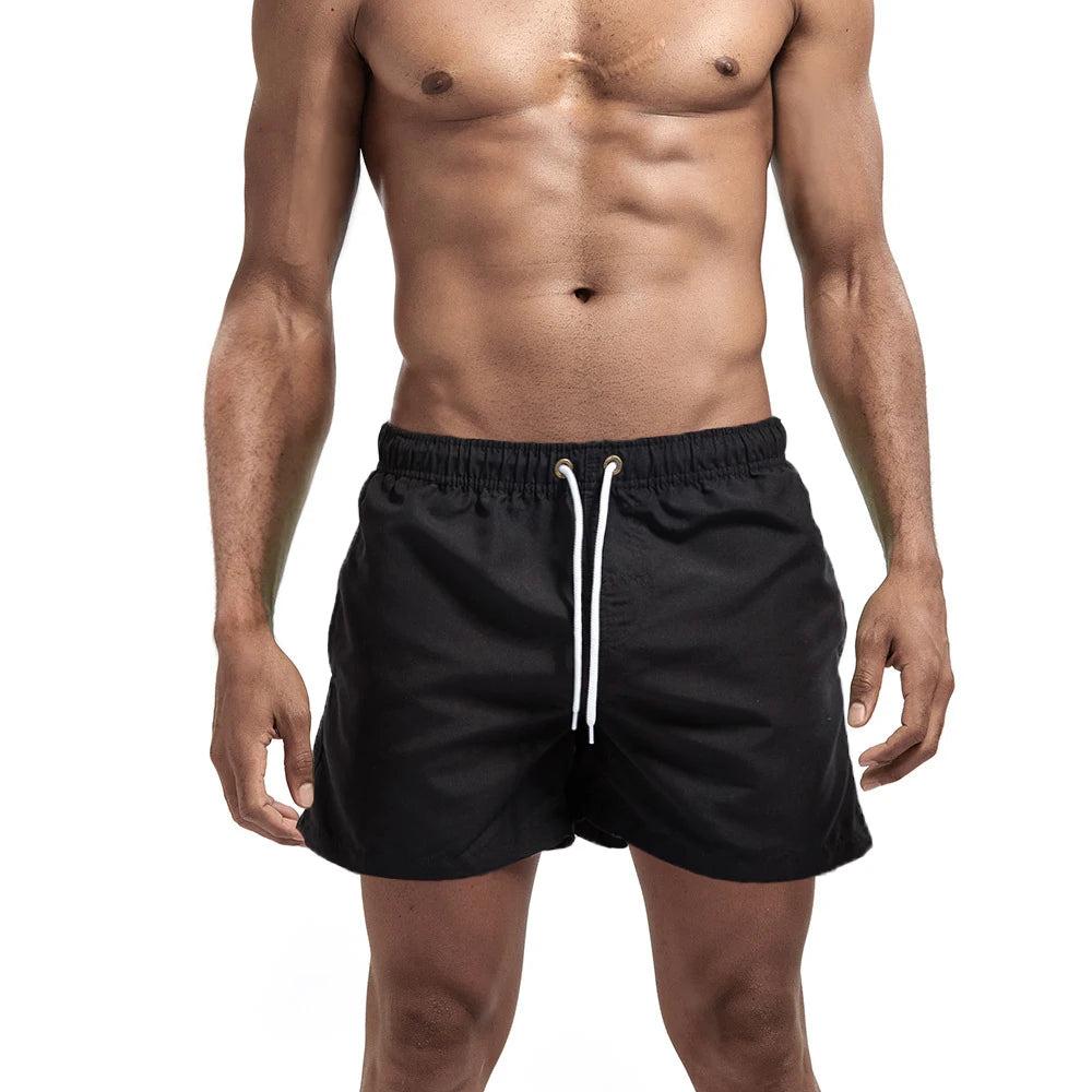 Bañador corto para hombre, de secado rápido, transpirable, con cordón.