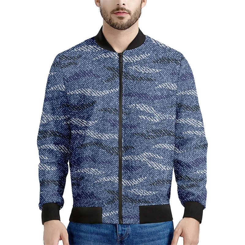 Chaqueta con patrón de camuflaje de mosaico para hombre, sudaderas casuales de manga larga con estampado , Chaquetas deportivas con cremallera, abrigo, Tops de calle