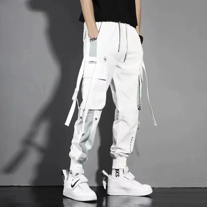 Pantalones holgados, versátiles, de color liso y talla grande para hombre