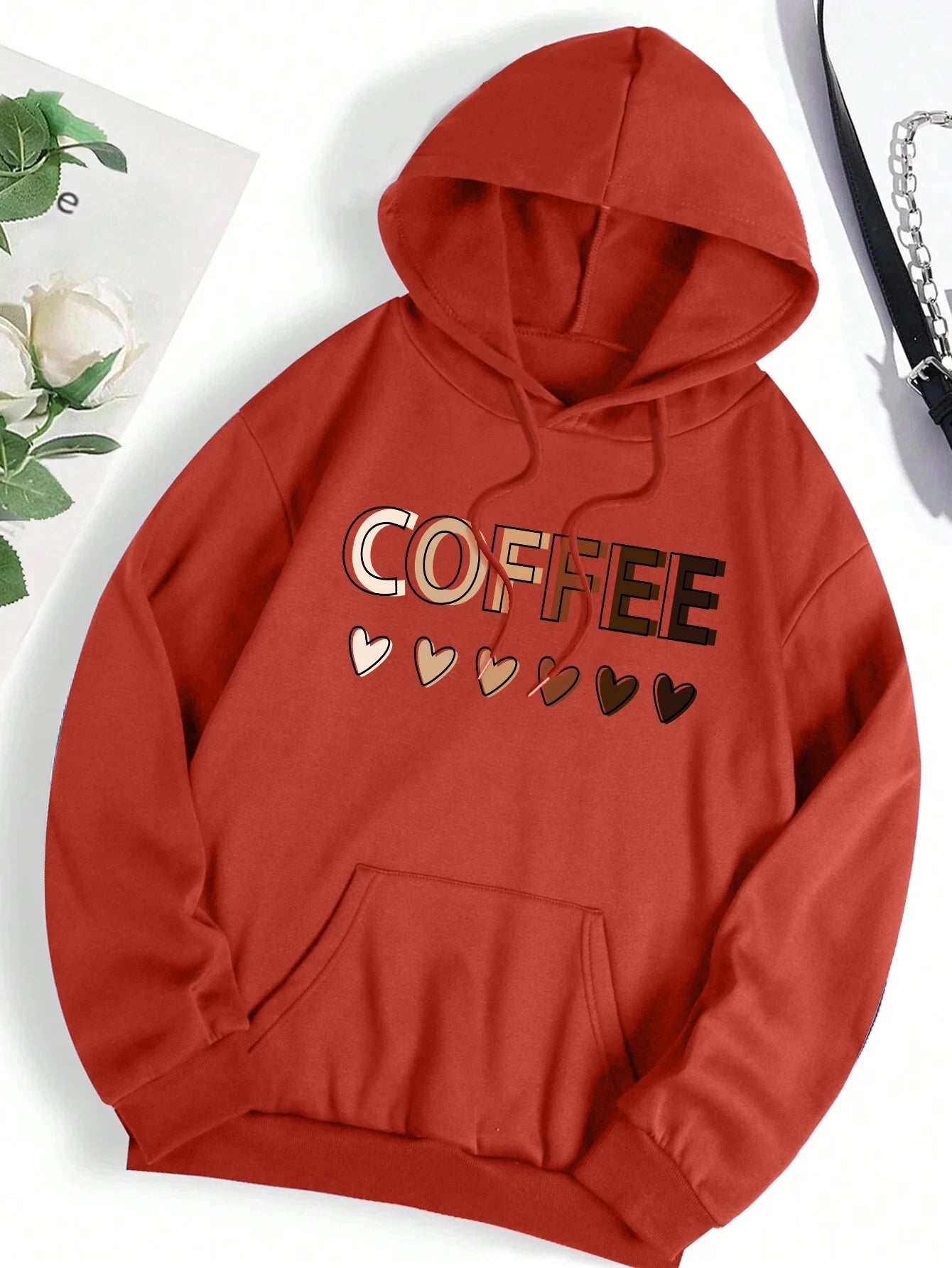 Sudadera con capucha con estampado gráfico de letras divertidas para mujer, sudadera de lana a la moda, informal,con capucha, ropa de gran tamaño para otoño