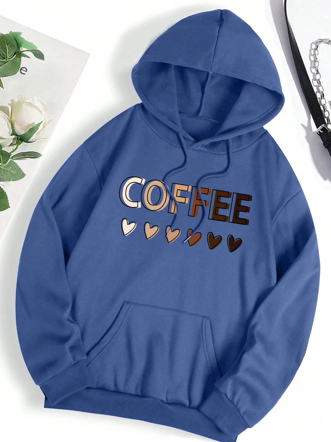 Sudadera con capucha con estampado gráfico de letras divertidas para mujer, sudadera de lana a la moda, informal,con capucha, ropa de gran tamaño para otoño