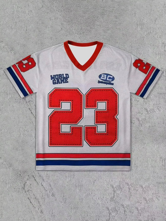 Camiseta unisex de malla con estampado digital , estilo urbano americano