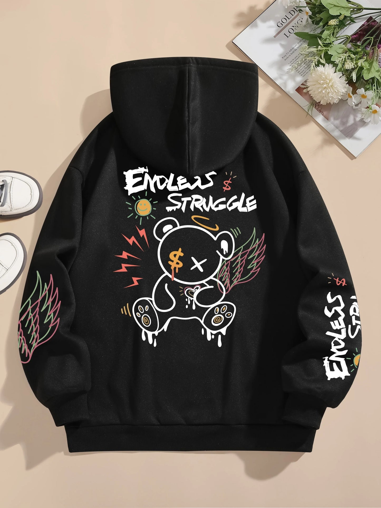 Sudaderas de calle para mujer, sudaderas con estampado, Jersey con cuello redondo, Tops cálidos de lana para mujer