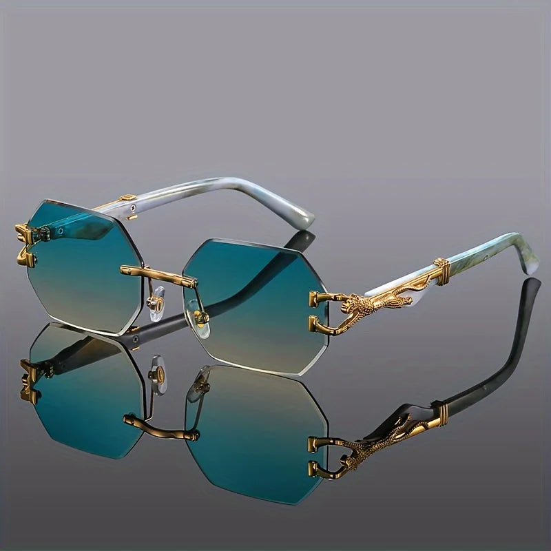 Gafas deportivas con estampado geométrico de leopardo para mujer, montura compuesta ligera y duradera, gafas de moda urbana