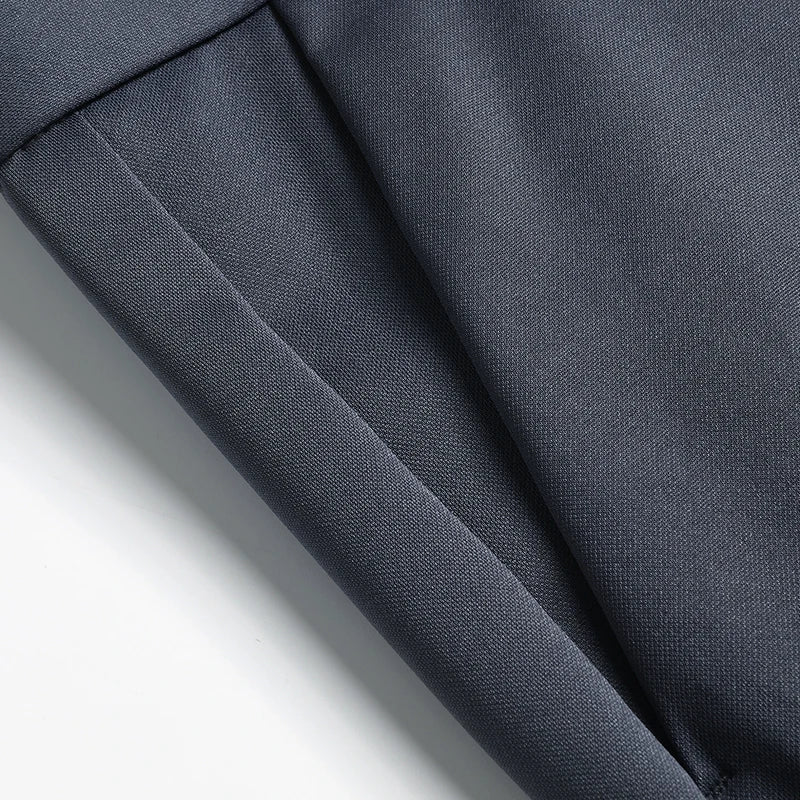 Pantalones de verano para hombre, pantalones casuales elásticos rectos finos sin rastro, sin tela para planchar, sensación sedosa y fresca