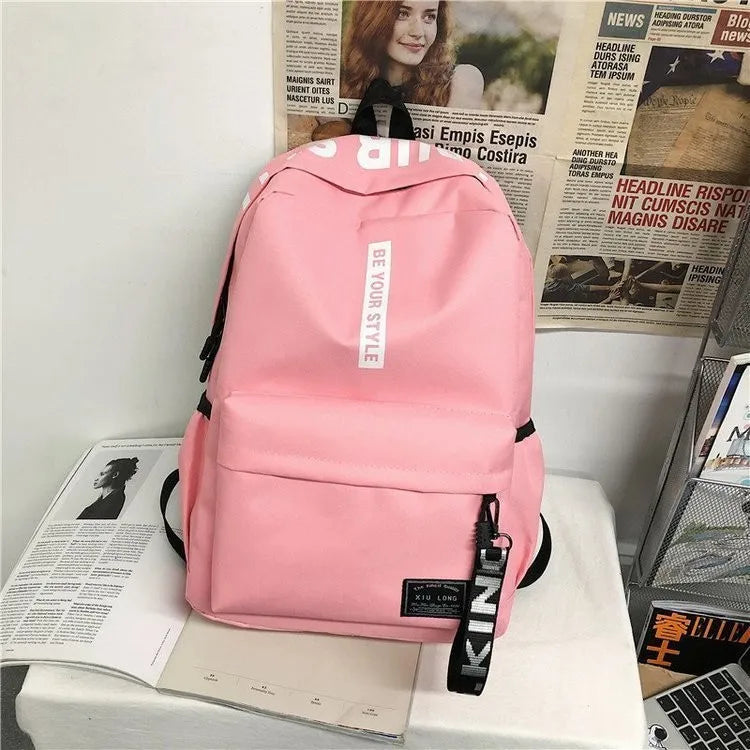 Mochila de tendencia de moda para hombres y mujeres, mochila para estudiantes de secundaria, mochila de gran capacidad