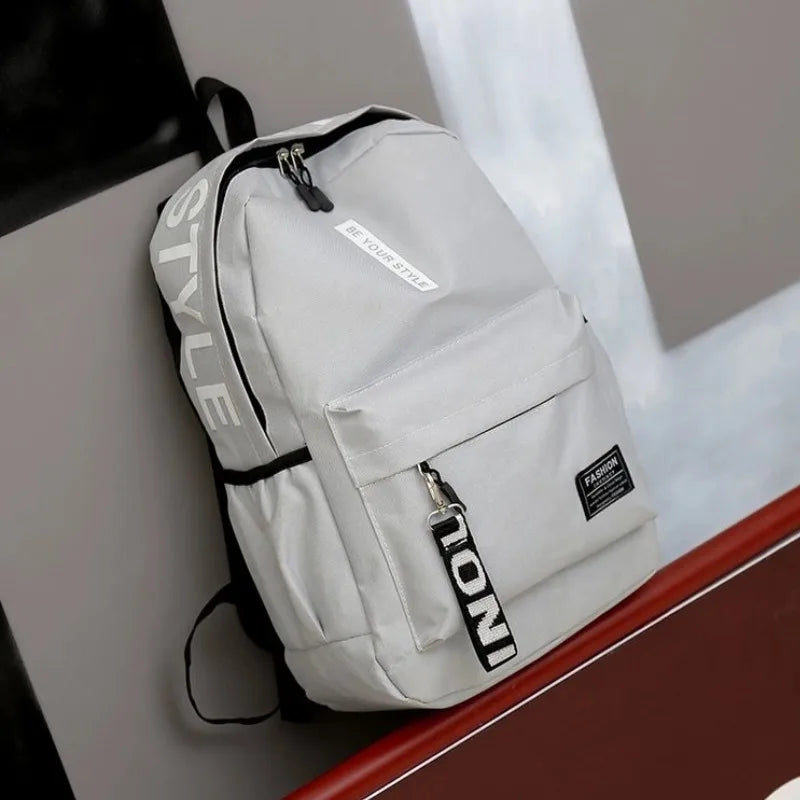 Mochila de tendencia de moda para hombres y mujeres, mochila para estudiantes de secundaria, mochila de gran capacidad
