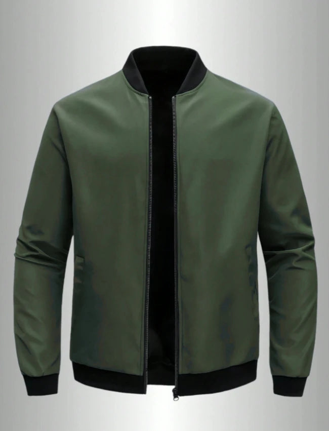 chaqueta corta holgada de Color sólido con cuello de béisbol para hombres de negocios Casual abrigo fino tendencia
