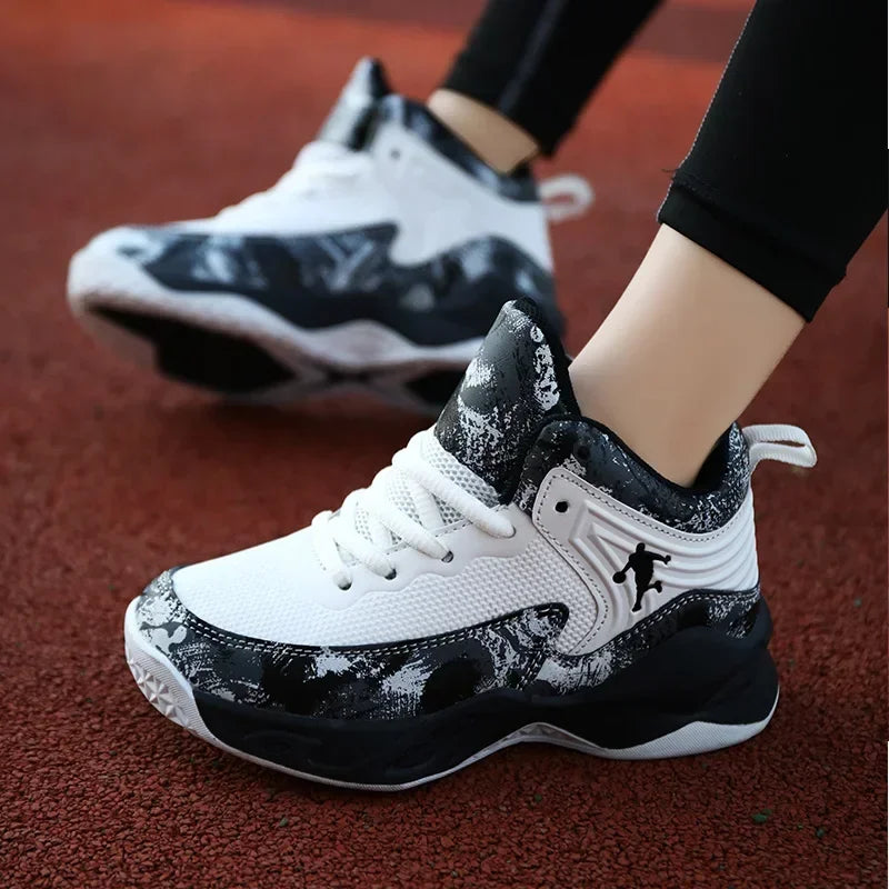 Nuevas zapatillas de baloncesto de marca para niños, suela gruesa, antideslizantes, zapatillas deportivas para niños, zapatillas de baloncesto para niños.