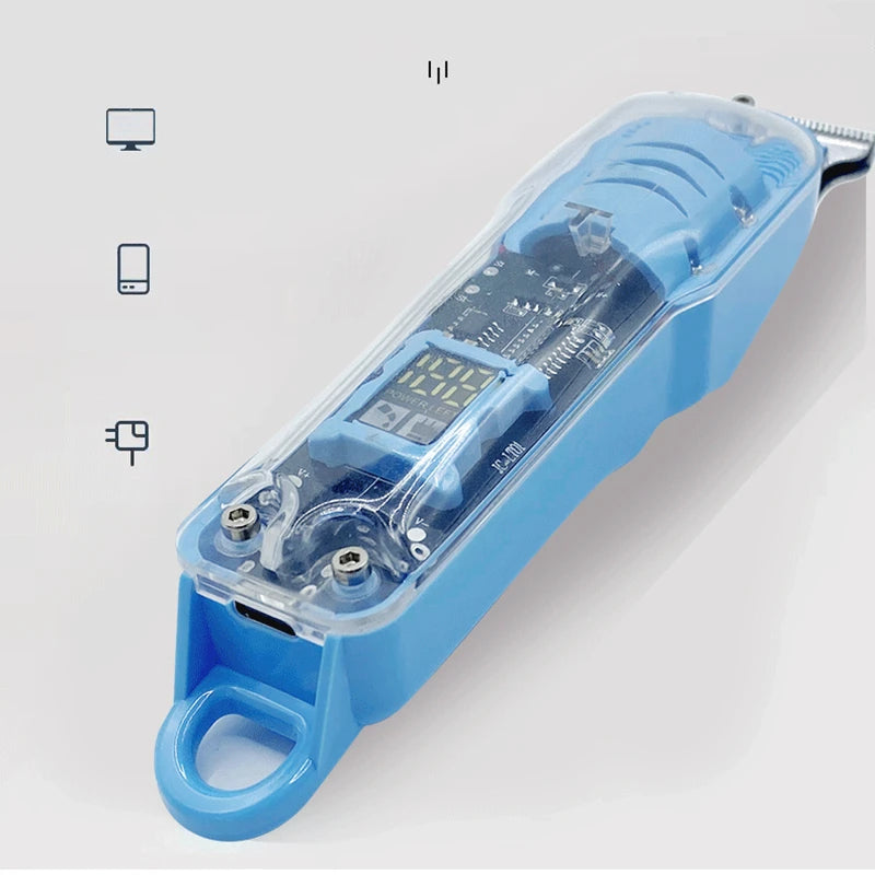 Cortadora de pelo eléctrica transparente con pantalla táctil , afeitadora recortadora