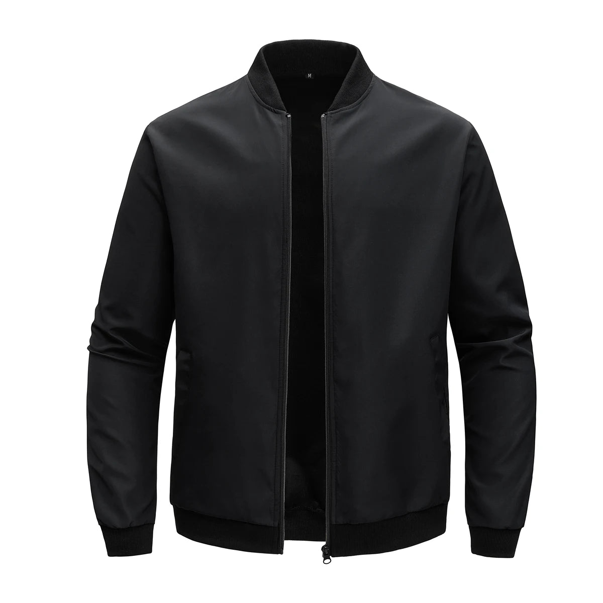 chaqueta corta holgada de Color sólido con cuello de béisbol para hombres de negocios Casual abrigo fino tendencia