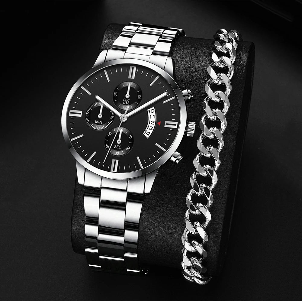 Nuevos relojes de moda para hombre, reloj de acero inoxidable