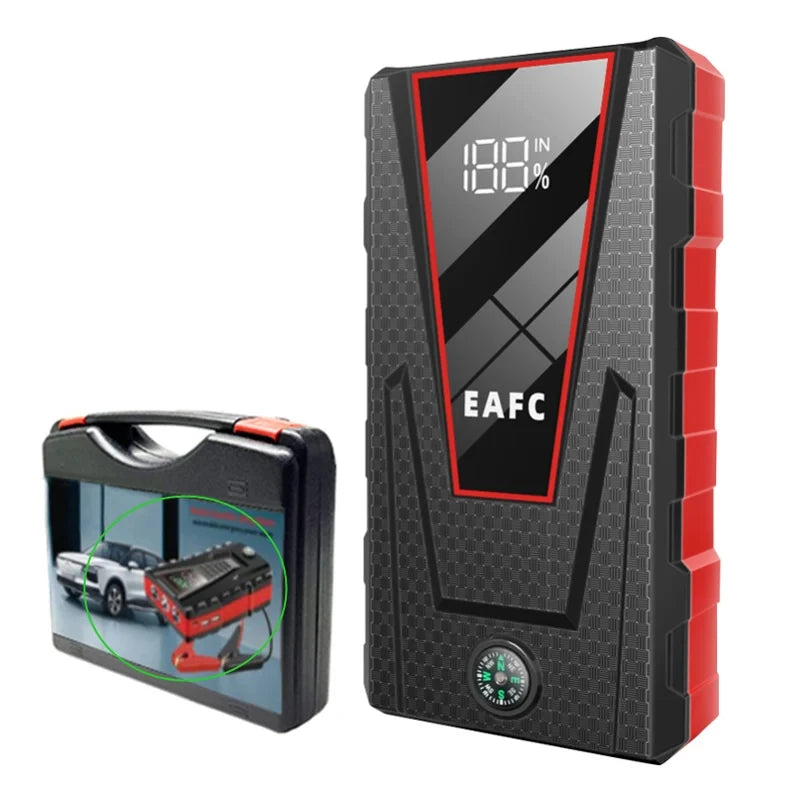 Arrancador de batería portátil para coche EAFC de 12 V, cargador de refuerzo, dispositivo de arranque, iluminación de emergencia automática