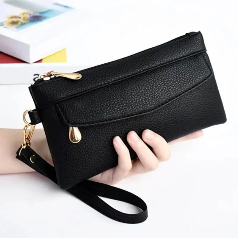Nuevas carteras de PU para mujer, monederos de moda con cremallera larga, monedero para mujer