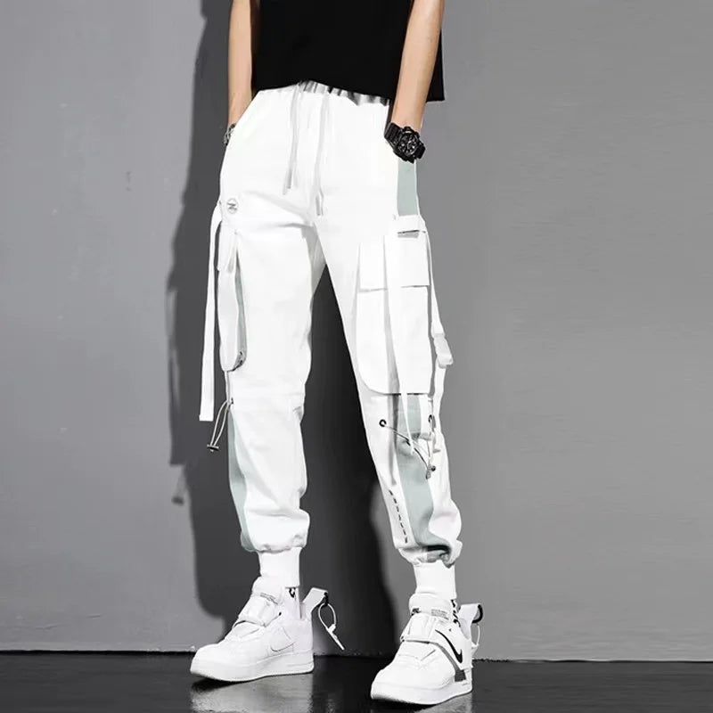 Pantalones holgados, versátiles, de color liso y talla grande para hombre