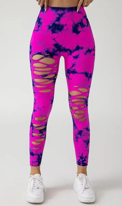 Mallas caladas sexis para mujer, medias teñidas sin costuras, cintura alta, realce de glúteos, entrenamiento, correr, pantalones elásticos de Yoga para mujer