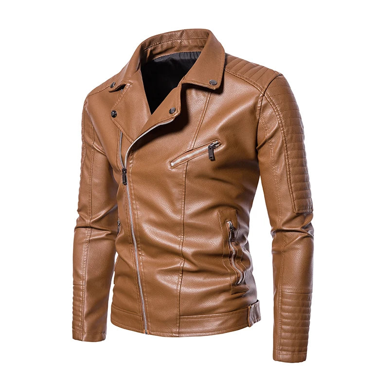 Abrigo de cuero americano para hombre, chaqueta de cuero, Top táctico Retro para motocicleta, abrigo impermeable, novedad de