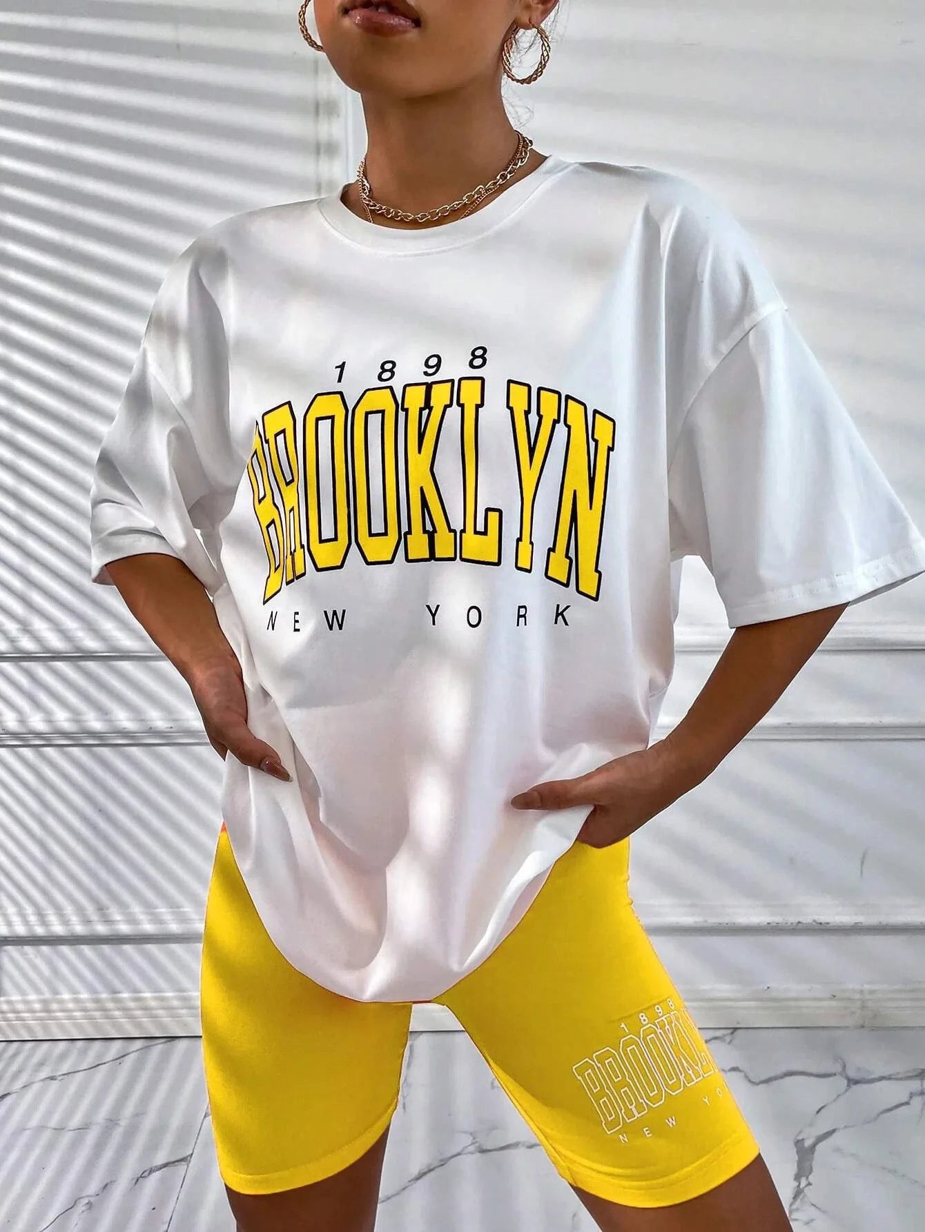 Conjuntos de verano para mujer, camiseta holgada informal, pantalones cortos ajustados