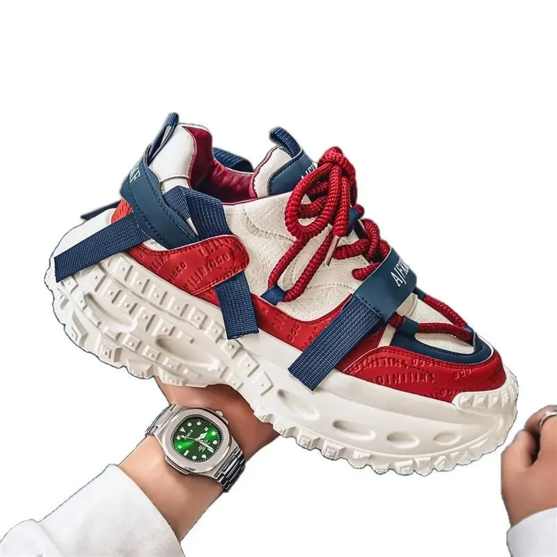 Zapatos deportivos para hombre, suela de neumático de coche, zapatillas altas