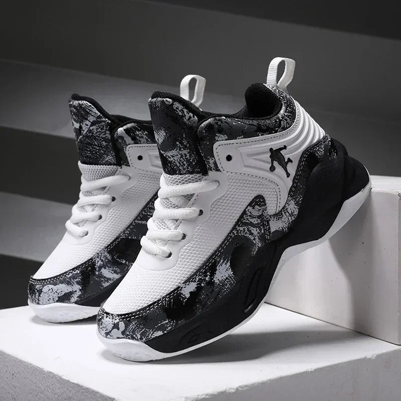 Nuevas zapatillas de baloncesto de marca para niños, suela gruesa, antideslizantes, zapatillas deportivas para niños, zapatillas de baloncesto para niños.