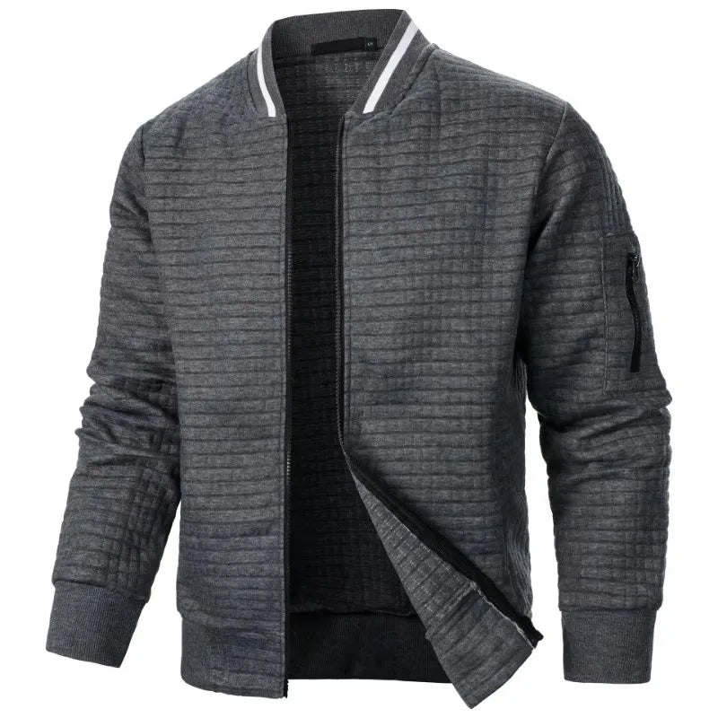Nueva chaqueta de manga larga con cremallera para hombre, abrigos, sudaderas de pie, ropa de calle para exteriores, chaqueta de Color sólido para otoño para hombre