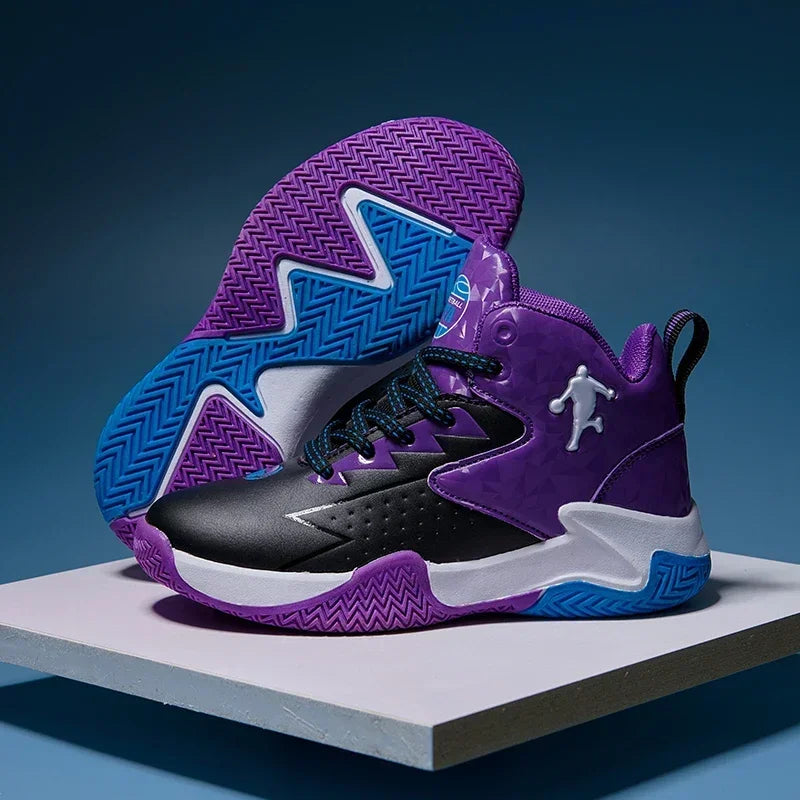 Zapatillas de baloncesto para niños, niñas y adolescentes transpirables, antideslizantes, con cordones, para entrenamiento en interiores y exteriores, zapatillas de tenis