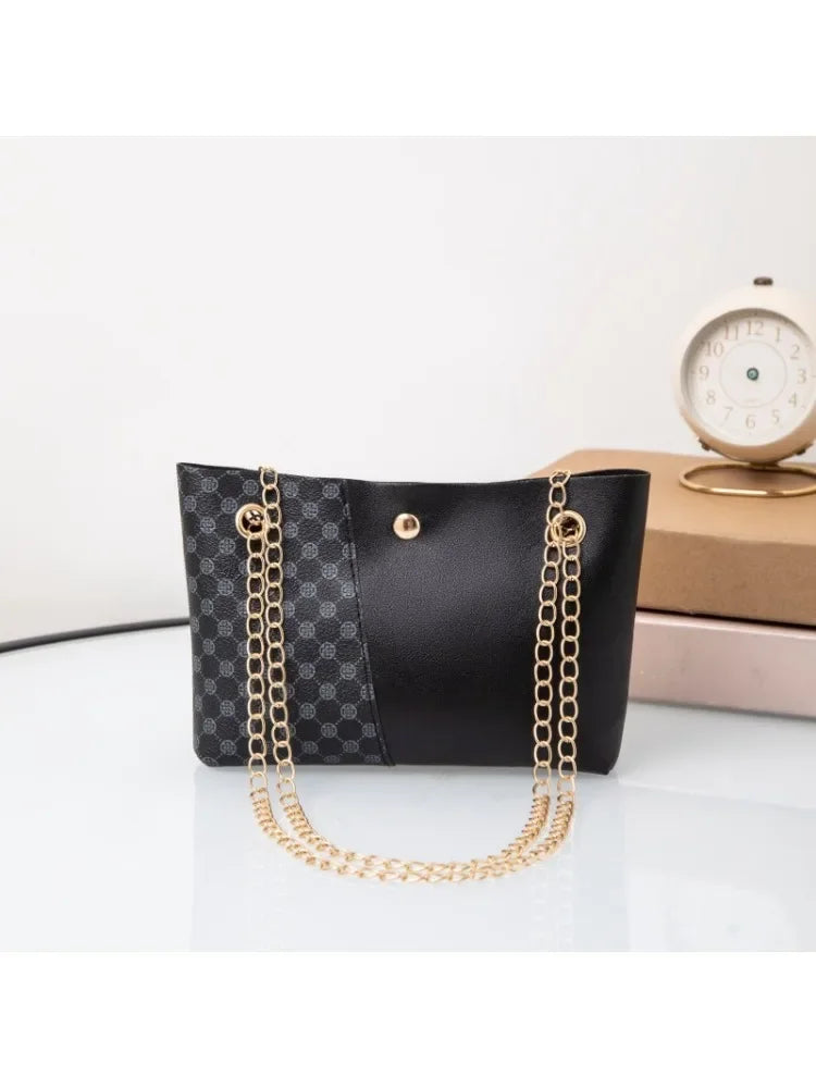 Nueva moda, bolso de cubo con cadena y estampado de lunares, bolso bandolera de un solo hombro