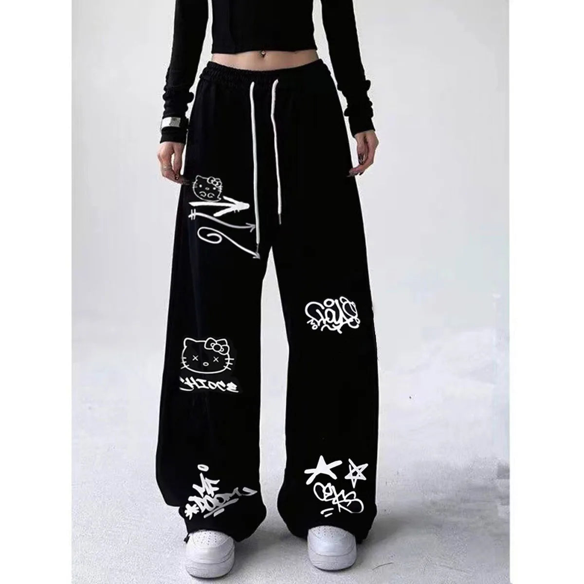 Pantalones deportivos de dopamina rosa roja para mujer, ajuste delgado y suelto, estilo perezoso, pierna ancha