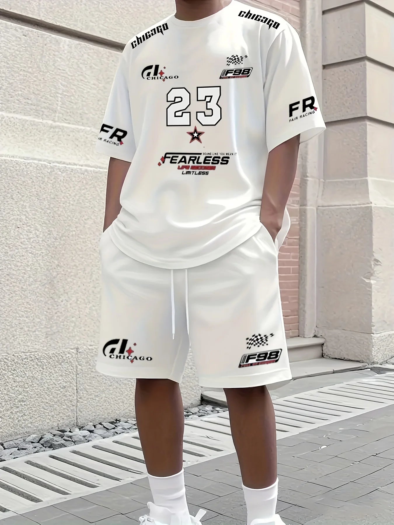 El nuevo traje de verano para hombre, camiseta gráfica casual con estampado de letras, camiseta deportiva de manga corta, adecuada tanto para hombres como para mujeres.