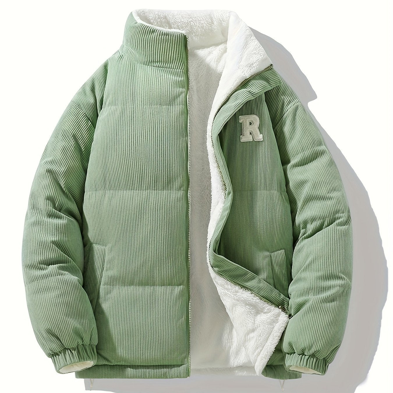 Chaqueta Reversible de Cuello Alto , Unisex y Versátil, Con Bajo y Puños Elásticos, Cuello Alto Estructurado, Diseño Moderno y Único,