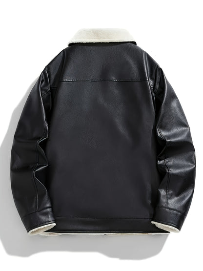 Chaqueta Casual para Hombre con Forro Polar - Abrigo de Poliéster con Cremallera