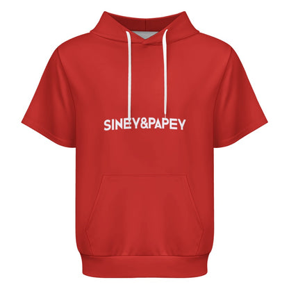 Sudadera con capucha y manga corta de tendencia