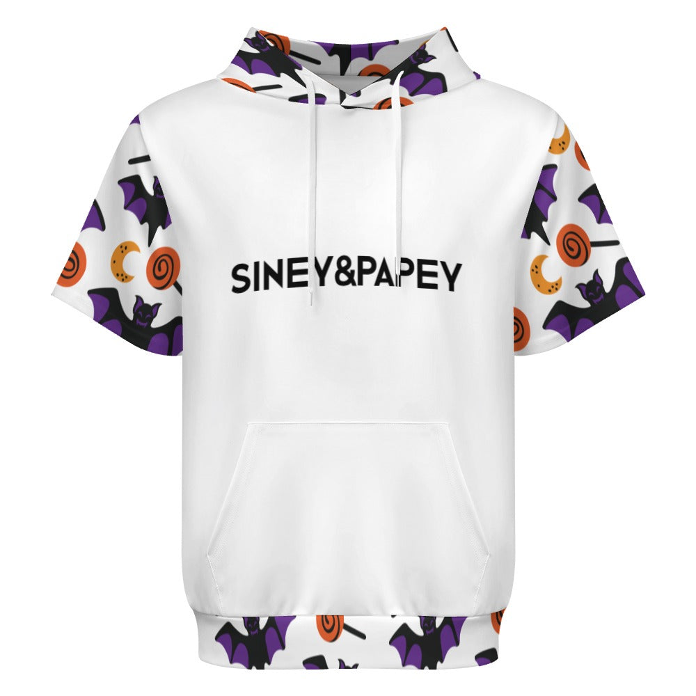 Sudadera con capucha y manga corta de tendencia