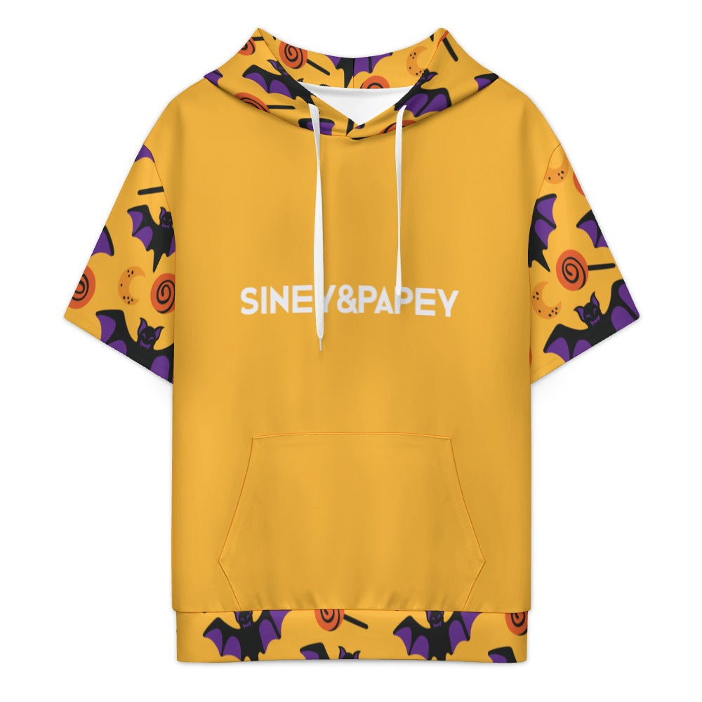 Sudadera con capucha y manga corta de tendencia