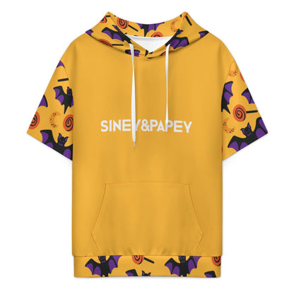 Sudadera con capucha y manga corta de tendencia