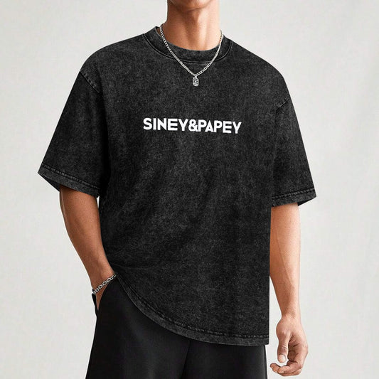 Camiseta de manga corta con hombros descubiertos y efecto lavado vintage