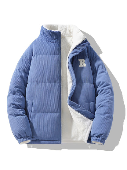 Chaqueta Reversible de Cuello Alto , Unisex y Versátil, Con Bajo y Puños Elásticos, Cuello Alto Estructurado, Diseño Moderno y Único,