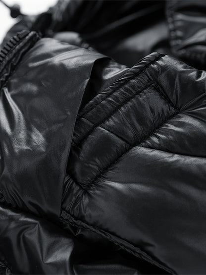Chaqueta de Invierno para Hombre de Alta Resistencia con Capucha - Grado Marino - Abrigo Acolchado, Cremallera Dorada y Bolsillos con Letras