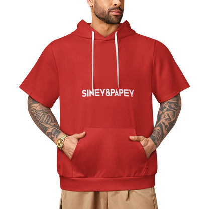 Sudadera con capucha y manga corta de tendencia