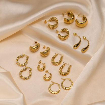 Elegantes pendientes de acero inoxidable que combinan con todo.