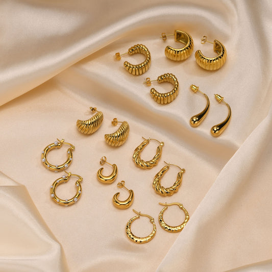 Elegantes pendientes de acero inoxidable que combinan con todo.