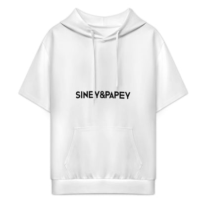 Sudadera con capucha y manga corta de tendencia