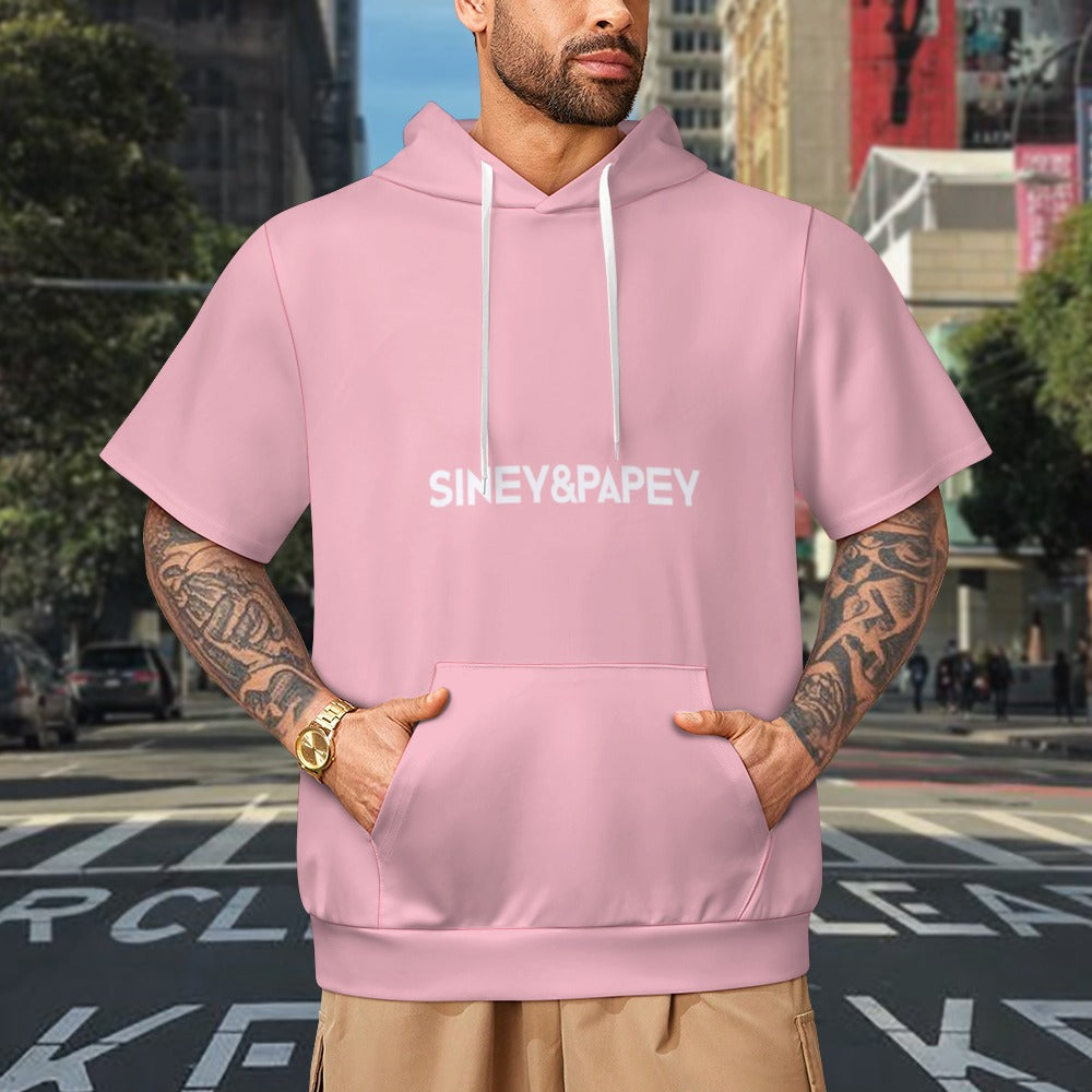 Sudadera con capucha y manga corta de tendencia